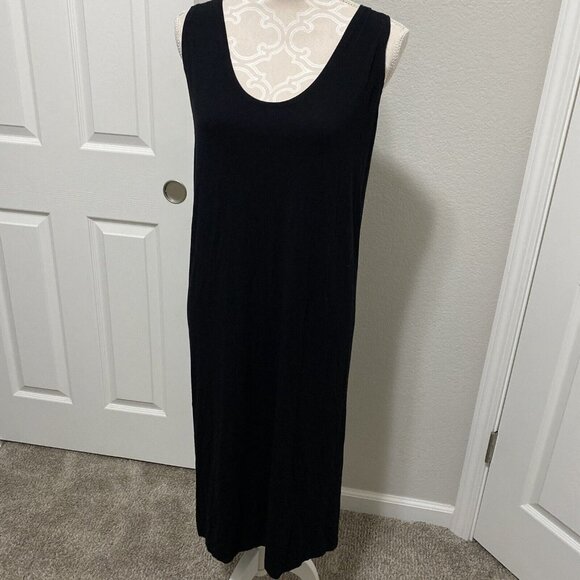 Noblu Women's Black Sleeveless  Dress Boho Lagenlook Spa Medium Large - Picture 2 of 9
